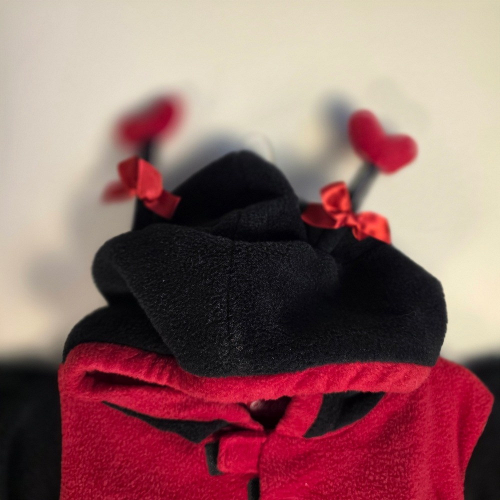 Old Navy Ladybug Costume Toddler 2T-3T Fleece Hooded Heart Wings Halloween Bug - Picture 3 of 10